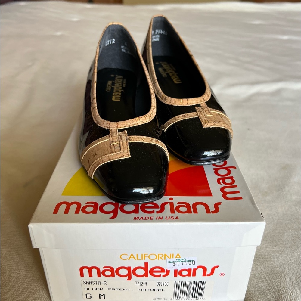 Black and Tan Cork Ballet Flats